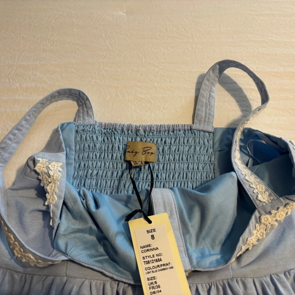 NWT! Lindy Bop Corinna Dress with Embroidered Flowers XS - Picture 7 of 12